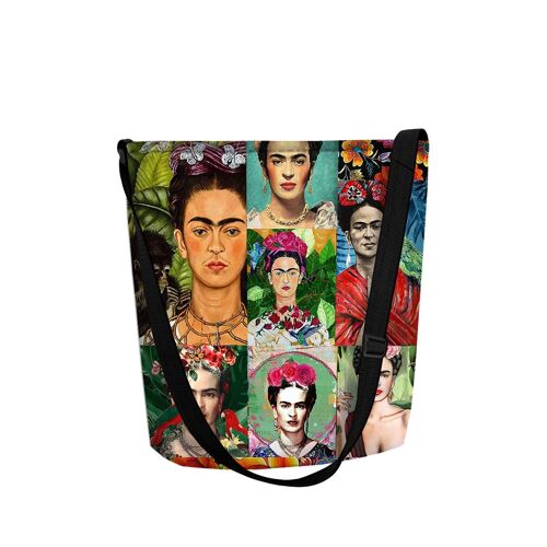 Modern Frida Crossbody Bag In Felt Funky Anthracite Line Bertoni