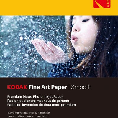 KODAK 9891093-50 sheets of photo paper 230g/m², matte, A6 format (10x15cm), smooth effect inkjet printing