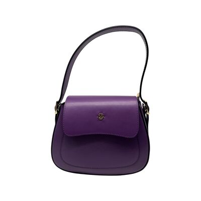 BORSA A TRACOLLA ANNALISA IN PELLE LISCIA VIOLA