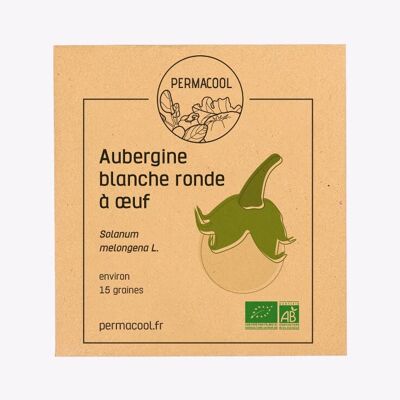 Runde weiße Aubergine mit Bio-Ei