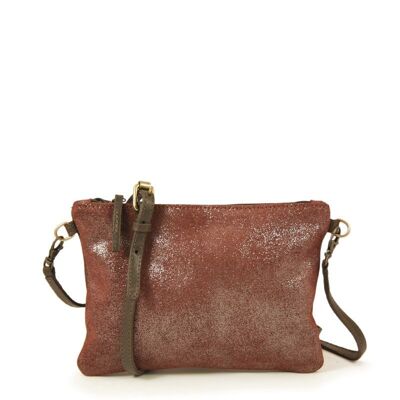 Bolso de mano CANNES 28 de piel iridiscente moscatel