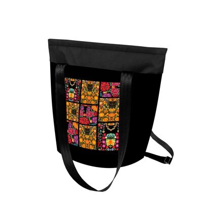 Frida Flowers Bag/Backpack In Canvas 2in1 Bertoni