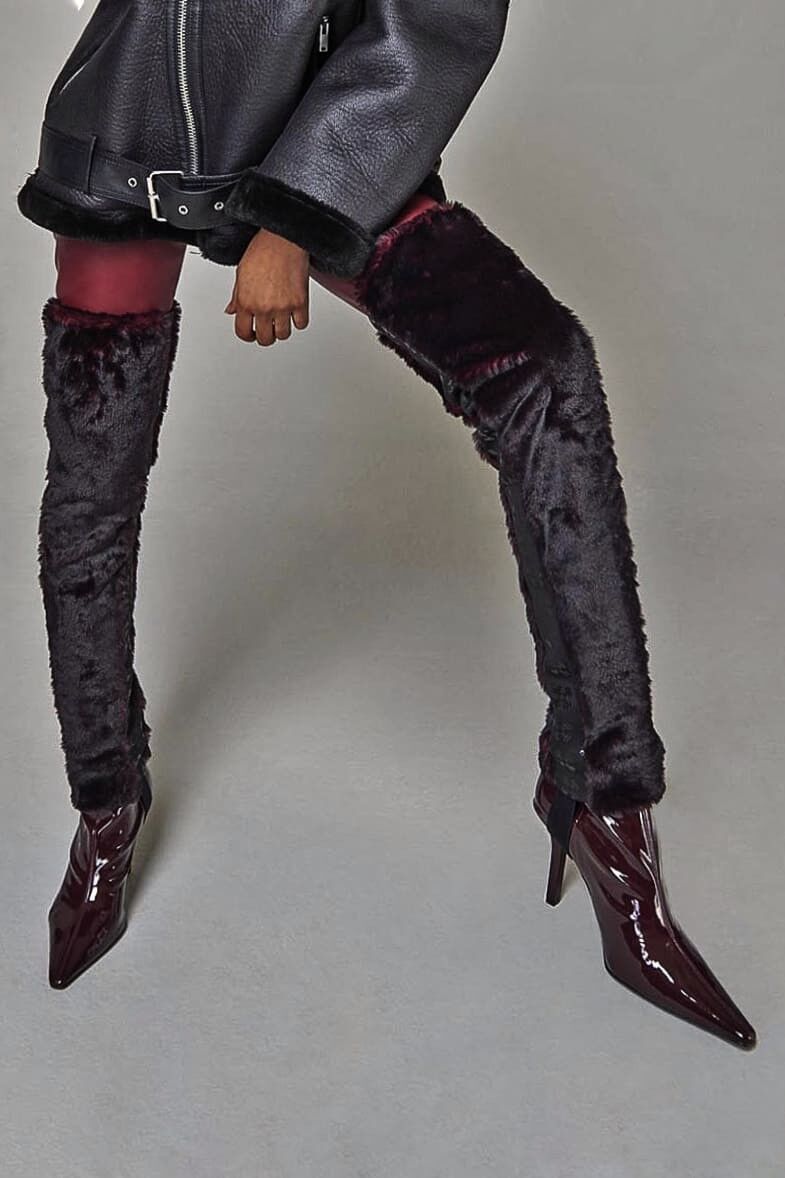 PIMP UP™ Wolf – Botas hasta el muslo convertibles de piel sintética