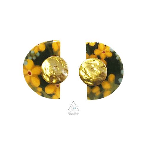 Boucles d'oreilles INCA - Star Anise Bouton D'Or