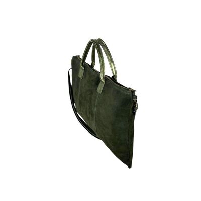Large Suede Tote Bag for Women with Short Handles and Zipper