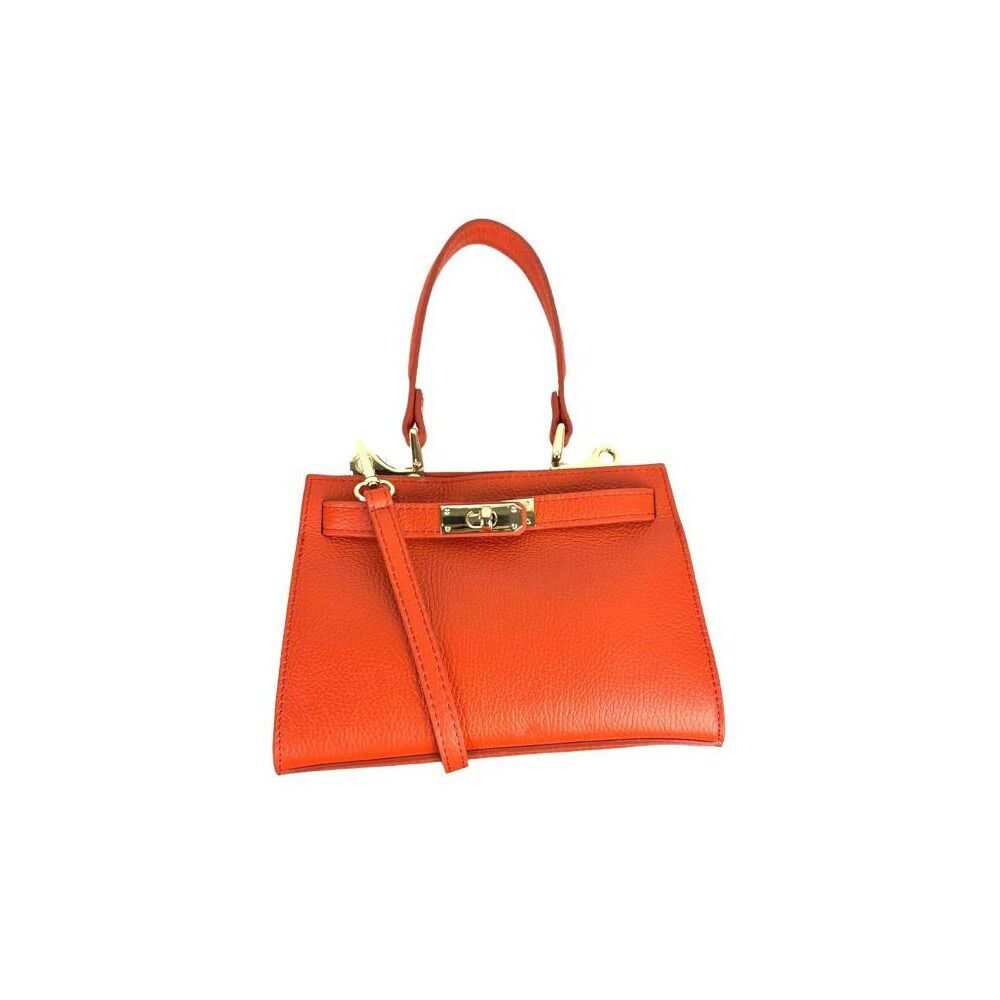 Borsa a mano compatta in pelle italiana da donna con tracolla