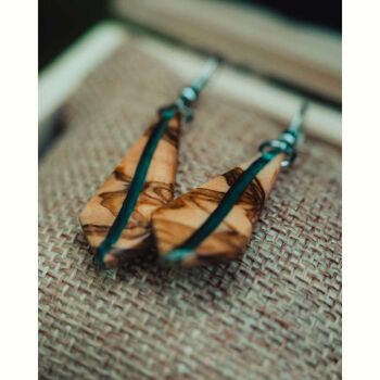 Boucles d'oreilles en bois d’olivier 3