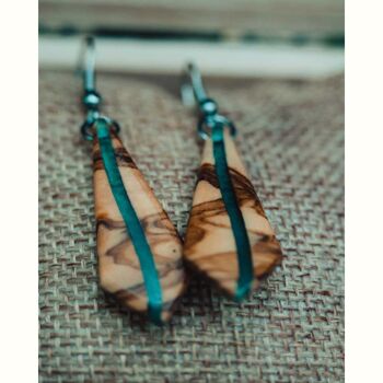 Boucles d'oreilles en bois d’olivier 4