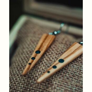 Boucles d'oreilles en bois d'olivier 2