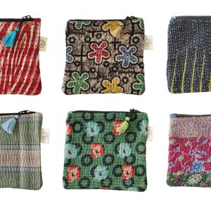 Set de 6 pochettes en kantha N°46