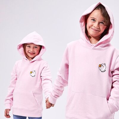 Children's hooded sweatshirt embroidered with Molang and Piu Piu
