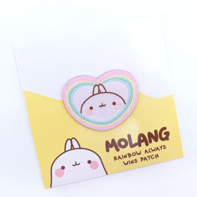 Parche bordado autoadhesivo Molang Rainbow Heart