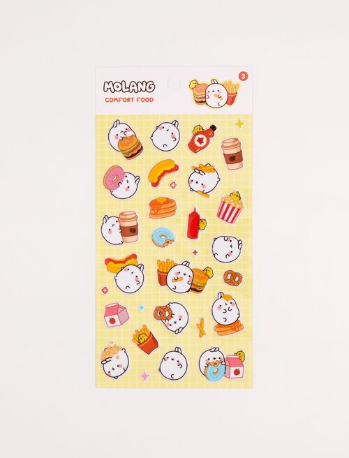 Planche stickers 3D Molang COMFORT FOOD