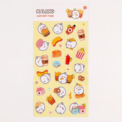 Planche stickers 3D Molang COMFORT FOOD