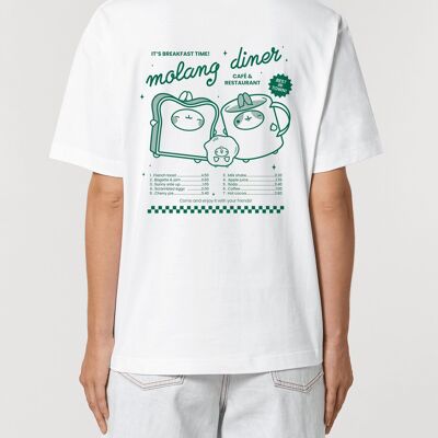 T-shirt da ristorante vintage verde Molang