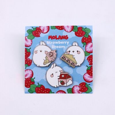 Molang Pin Pack - Strawberry Dream