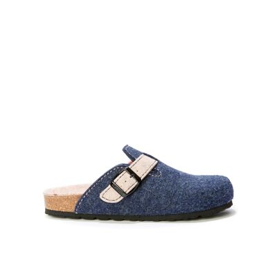 Pantofola NOE in feltro blu da donna. Codice fornitore MI1188