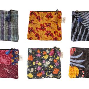 Set de 6 pochettes en kantha N°50