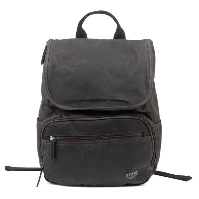 STAMP ST1821 backpack, men, waxed canvas, gray