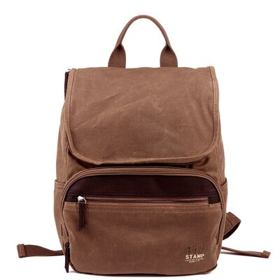 STAMP ST1821 backpack, men, waxed canvas, taupe color