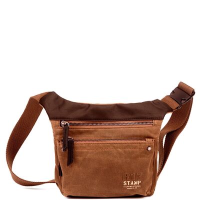 STAMP ST1827 waist bag, men, waxed canvas, taupe color