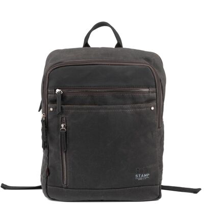 STAMP ST1828 backpack, men, waxed canvas, gray