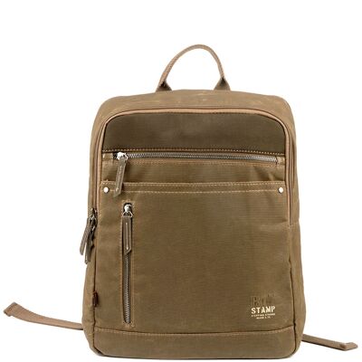 STAMP ST1828 backpack, men, waxed canvas, khaki