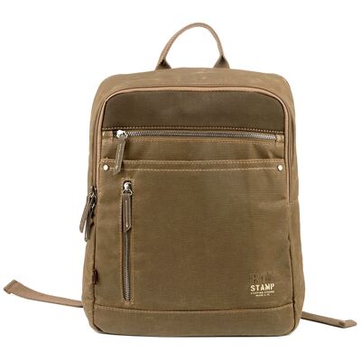 STAMP ST1828 backpack, men, waxed canvas, khaki