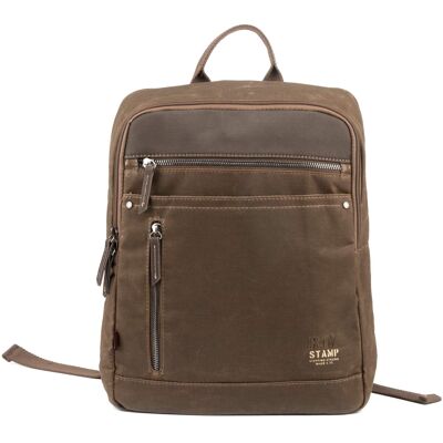 STAMP ST1828 backpack, men, waxed canvas, taupe color