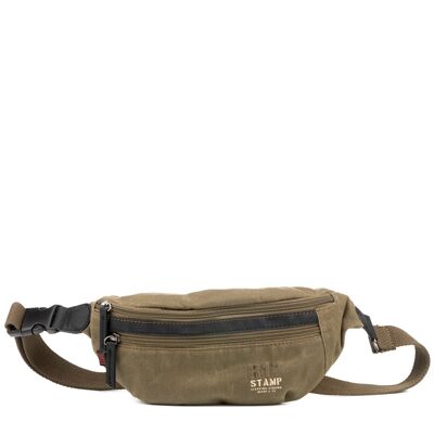 STAMP ST1830 waist bag, men, waxed canvas, khaki