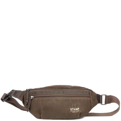 STAMP ST1830 waist bag, men, waxed canvas, taupe color