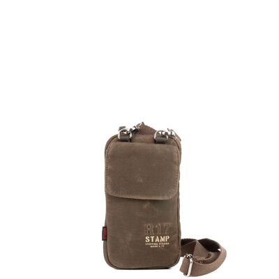 STAMP ST1831 mobile phone holder, man, waxed canvas, taupe color