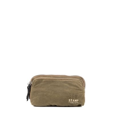 STAMP ST1832 mobile phone holder, man, waxed canvas, khaki color