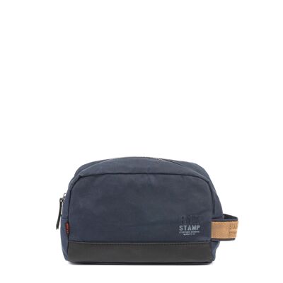 STAMP ST1833 toiletry bag, men, waxed canvas, blue
