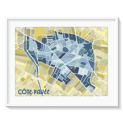 AFFICHE illustration du Plan du Quartier CÔTE-PAVÉE, TOULOUSE