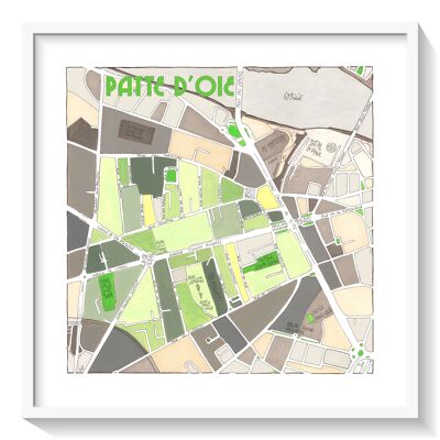 POSTER illustration of the PATTE D'OIE District Plan, TOULOUSE