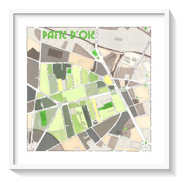 AFFICHE illustration du Plan du Quartier PATTE D'OIE, TOULOUSE 1