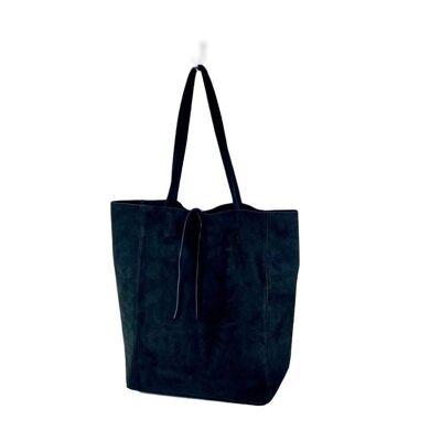 Leather Shopper Bag with Split Leather Finish