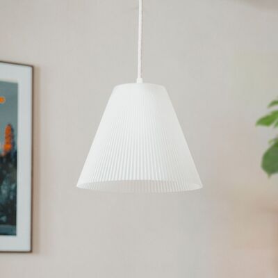 Lámpara Colgante Blanca - 100% Almidón de Maíz - Eco-responsable - Fabricada en Francia