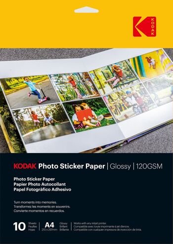 KODAK Photo Sticker Paper A6 X20 | Gloss 120gsm - - 8.5"x11" 2
