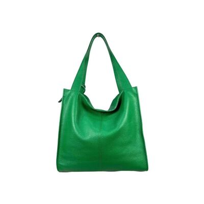 Leather Shopper Bag with Large Capacity and Zipper for Women
