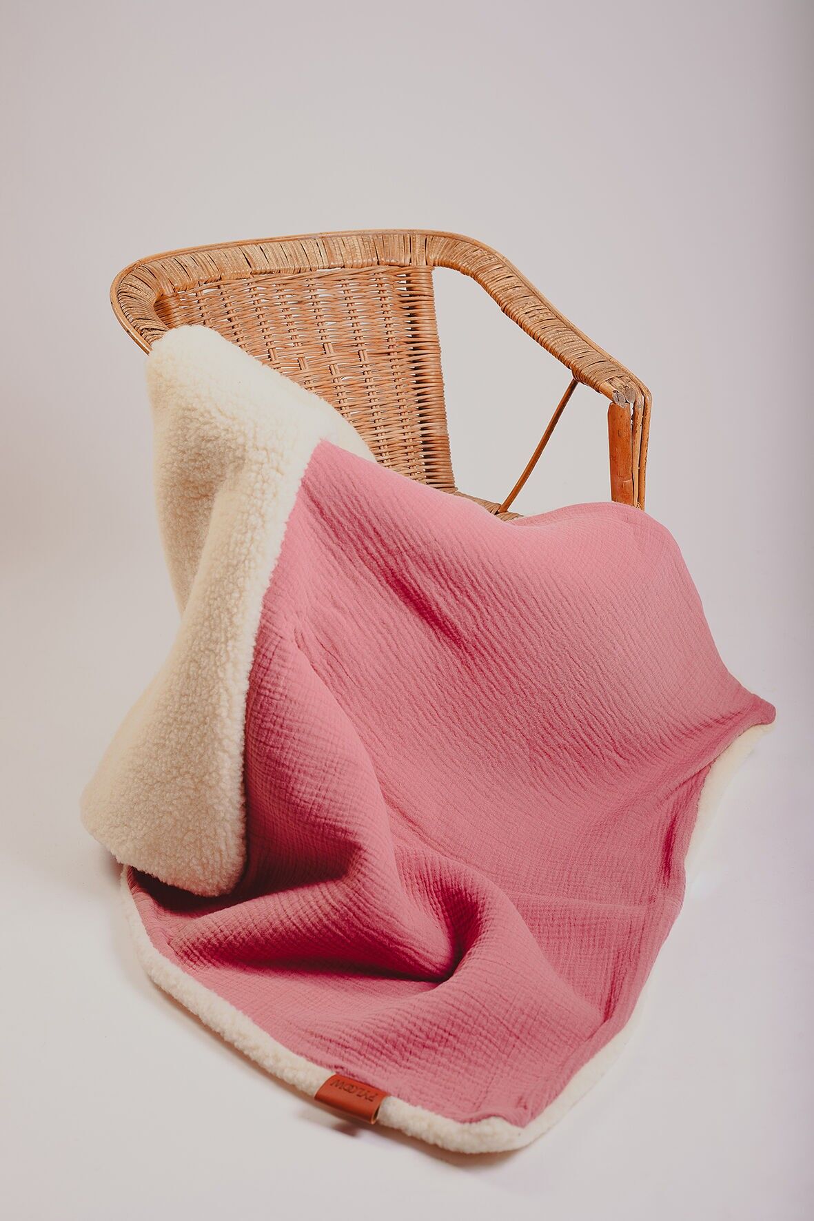 Plaid en laine & coton bio – L'Affectueux (S : naissance / M : canapé / L : lit)