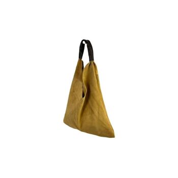 Grand sac à bandoulière en croûte de cuir pour femme avec sac à main supplémentaire 2
