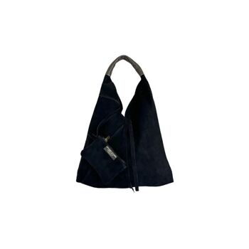 Grand sac à bandoulière en croûte de cuir pour femme avec sac à main supplémentaire 6