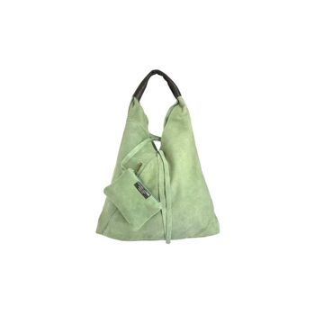 Grand sac à bandoulière en croûte de cuir pour femme avec sac à main supplémentaire 9