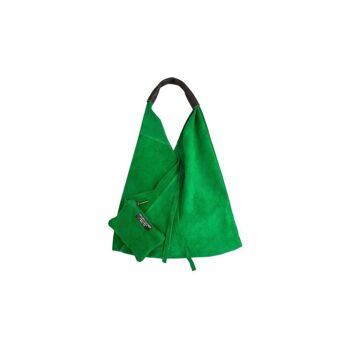 Grand sac à bandoulière en croûte de cuir pour femme avec sac à main supplémentaire 10