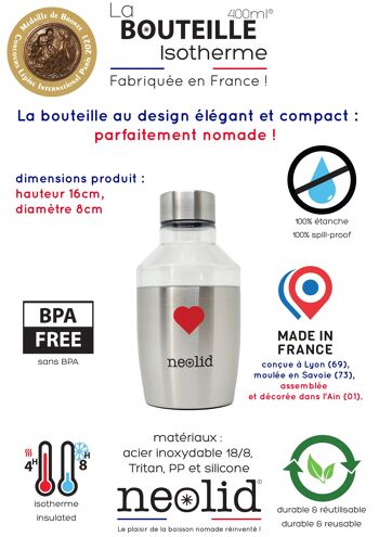 La BOUTEILLE isotherme made in France 400ml COSMAQ 5
