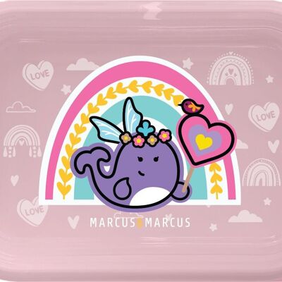 Marcus & Marcus 2-stöckige Lunchbox aus Edelstahl – Regenbogen