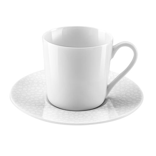 Baghera Blanc - Coffret 6 tasses et soucoupes café-MEDARD DE NOBLAT