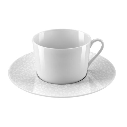 Baghera Blanc - Coffret 6 tasses et soucoupes thé-MEDARD DE NOBLAT